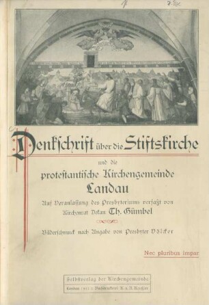 Denkschrift über die Stiftskirche und die protestantische Kirchengemeinde Landau