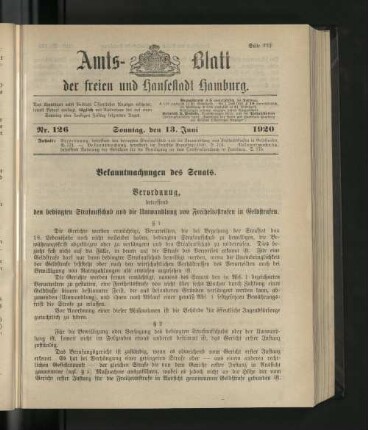 No. 126, 13. Juni 1920