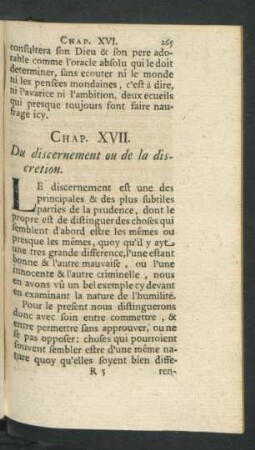 Chap. XVII. Du discernement ou de la discretion.