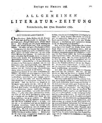 Lavater, J. C.: Jesus Messias, oder die Evangelien und die Apostelgeschichte in Gesängen. Bd. 1-3. [Winterthur: Steiner] [s.a.]