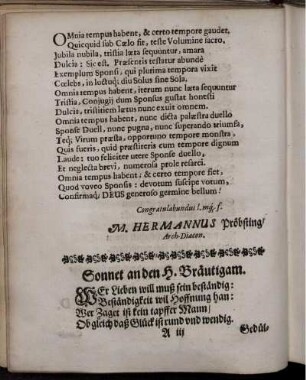 Sonnet an den H. Bräutigam