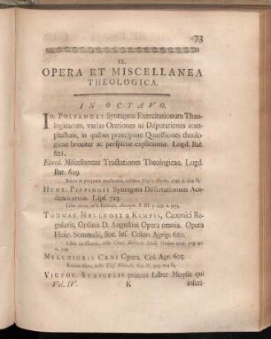 IX. Opera Et Miscellanea Theologica.