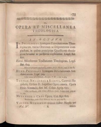 IX. Opera Et Miscellanea Theologica.