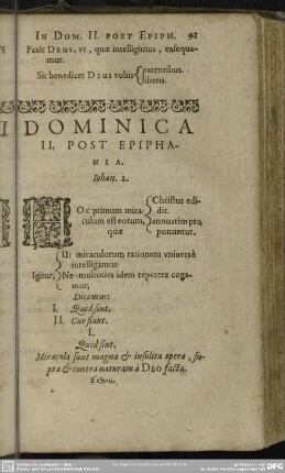 Dominica II. Post Epiphania