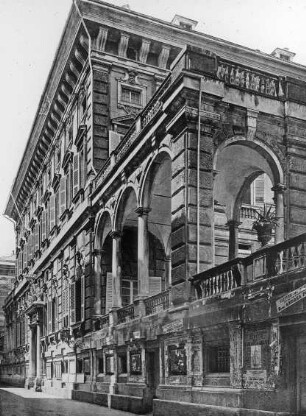 Genua, Palazzo Doria Tursi; seit 1848 auch Palazzo del Municipio bezeichnet; Grimaldi da Domenico, Nicolò; Ponzello, Giovanni; Carlone, Taddeo