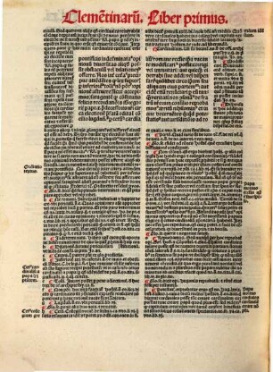 Cleme[n]tis pape q[ui]nti [con]stitutiones una c[um] p[ro]fu[n]do apparatu d[omi]ni Joan[n]is Andree : Casus litterales. Notabilia & Glosarum divisiones co[m]plexe. Prohemium