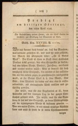 208-220, Predigt am heiligen Ostertage, den 18ten April 1798.