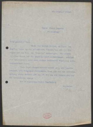Brief an Erwin Lendvai : 23.02.1911