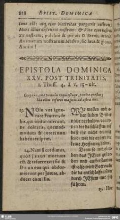 Epistola Dominica XXV. Post Trinitatis, 1. Thess. 4. à v. 13-ult.