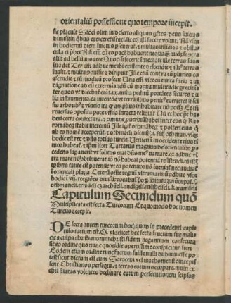 Capitulum Secundum ...