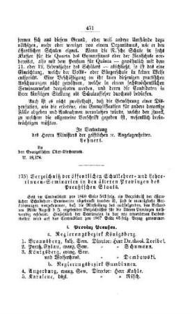 Verzeichniß der öffentlichen Schullehrer- und Lehrerinnen-Seminarien in den älteren Provinzen des Preußischen Staats : [IV. Seminarien, Bildung der Lehrer und deren persönliche Verhältnisse]
