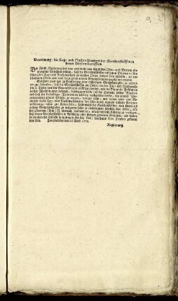 Verordnung, die Tag- und Nacht-Wachten der Gerichtsschöffen in denen Dörfern betreffend : Zweybrücken den 28 April 1772