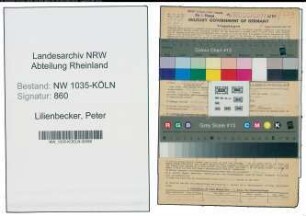 Entnazifizierung Peter Lilienbecker , geb. 12.03.1907 (Schlosser)
