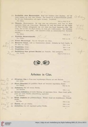 Arbeiten in Glas (Nr. 327-355)