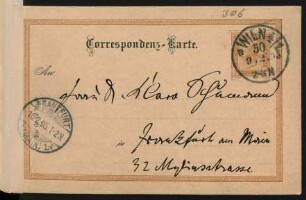 Postkarte an Clara Schumann : 09.02.1895