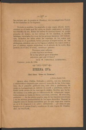 Eterna Eva : (Del libro "Odor di Femina") - A Pedro-Emilio Coll