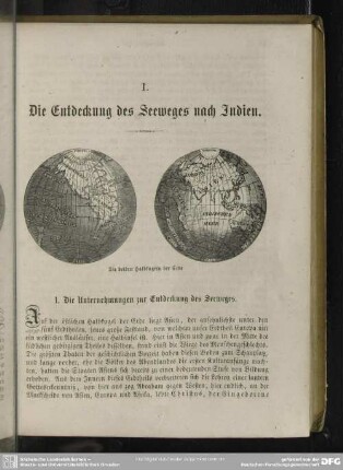 Die beiden Halbkugeln der Erde