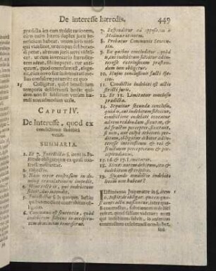 449-454, Caput IV. De Interesse, quod es condictione indebiti venit.