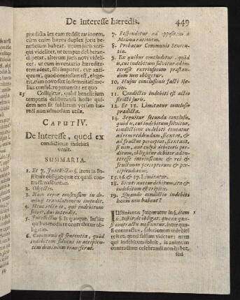 449-454, Caput IV. De Interesse, quod es condictione indebiti venit.