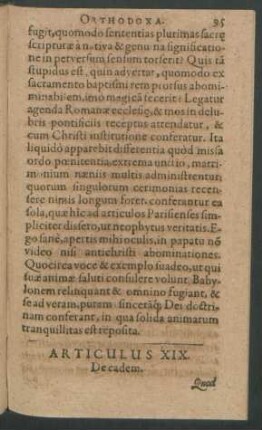 Articulus XIX. De eadem.