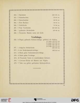 Vorhänge (Nr. 370-377)