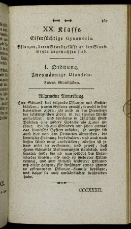 I. Ordnung. Zweymännige Diandria. Zween Staubfäden