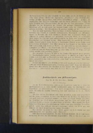 Zwischenspiele am Kilimandjaro.