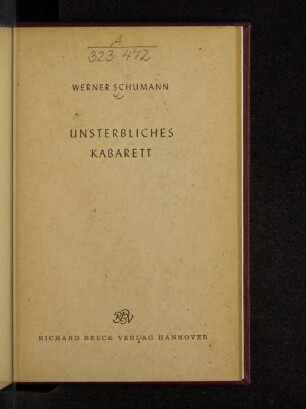 Unsterbliches Kabarett