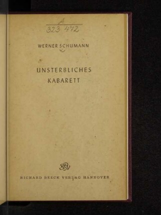 Unsterbliches Kabarett