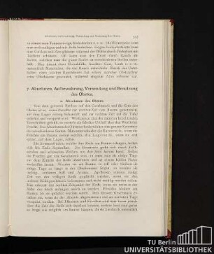 7. Abnehmen, Aufbewahrung, Versendung und Benutzung des Obstes.