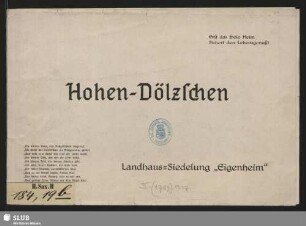Hohen-Dölzschen : Landhaus-Siedelung "Eigenheim"