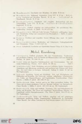 Möbel, Einrichtung (Nr. 147 - 193)