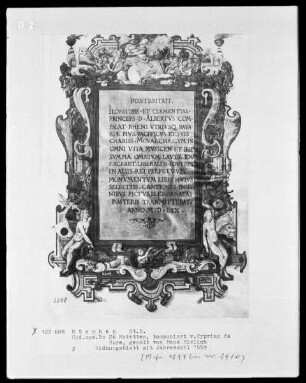 26 Motetten — Titelblatt mit der Jahreszahl 1559 und einem Rahmen mit musizierenden Engeln