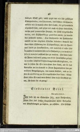 Siebenter Brief. Den 22sten Junius