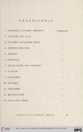 Verzeichnis (Nr. 1-45)