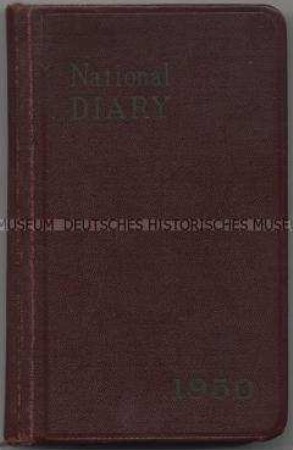Kalender aus dem Jahr 1950 mit tagebuchähnlichen Eintragungen über seine Tätigkeit als Fotograf für die "New York Times" - Nachlass