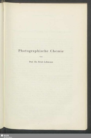 Photographische Chemie