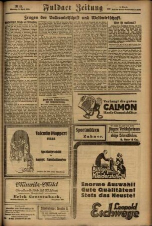 Dritte Ausgabe vom Sonntag, den 06. April 1924.