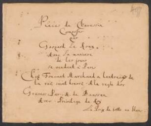 Pieces de Clavessin von G. Le Roux (Auszüge)