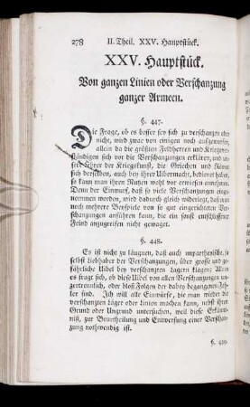 XXV. Hauptstück. Von ganzen Linien oder Verschanzung ganzer Armeen.