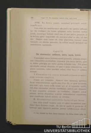 Caput VI. De elementis: Aethere, aëre, aqua, terrâ. / Sechstes Kapitel. Von den Elementen: Äther, Luft, Wasser, Erde.