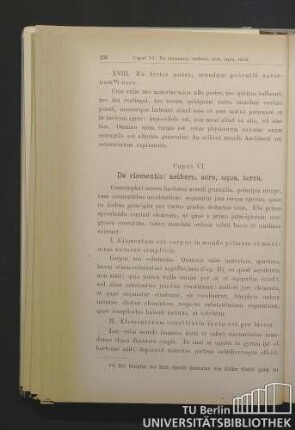 Caput VI. De elementis: Aethere, aëre, aqua, terrâ. / Sechstes Kapitel. Von den Elementen: Äther, Luft, Wasser, Erde.