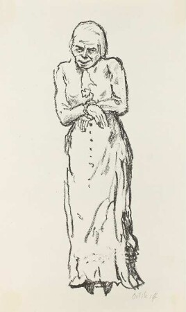Stehende alte Frau
