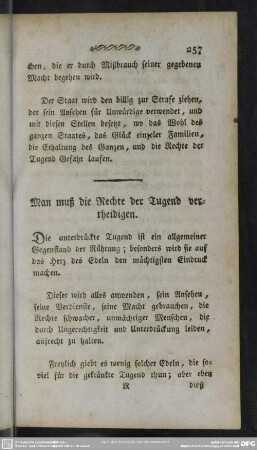 Man muß die Rechte der Tugend vertheidigen
