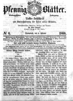 No. 6, Sonnabend, den 4. Februar