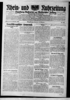 Rhein- und Ruhrzeitung : Tageszeitung für das niederrheinische Industriegebiet und den linken Niederrhein : das Blatt der westdeutschen Binnenschiffahrt