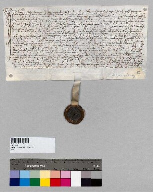Hans Scheinwein (Scheyhenwein), Wagenknecht zu Baumburg, verkauft an Hans Thalhammer (Talhaimer), Pfisterknecht zu Baumburg, und dessen Frau Margarete seine Behausung und Hofstatt samt Kammer zu Altenmarkt, Lehen vom Kloster Baumburg.; S: Balthasar Gessenberger, Richter zu Baumburg