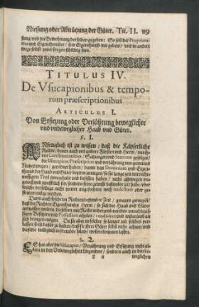 Titulus IV. De Usucapionibus & temporum praescriptionibus.