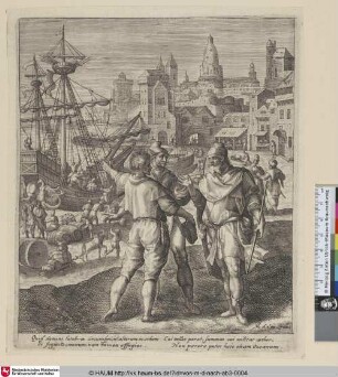 [Jona am Hafen von Joppe; Jonah at the harbour of Joppa negotiating his embarkation, Jon.1:3]