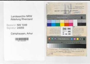 Entnazifizierung Arhur Camphausen , geb. 24.07.1887 (Direktor)
